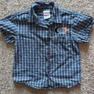 Disney Navy Checkered Kids Button-Up Shirt